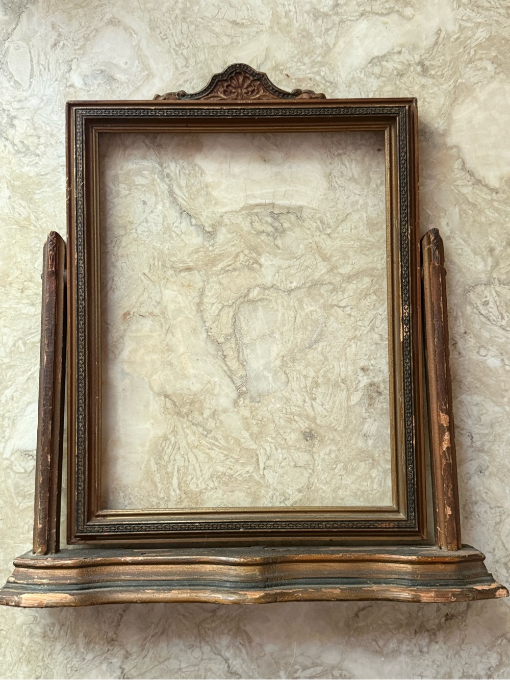 Vintage Antique Ornate Frame Rustic Brown
